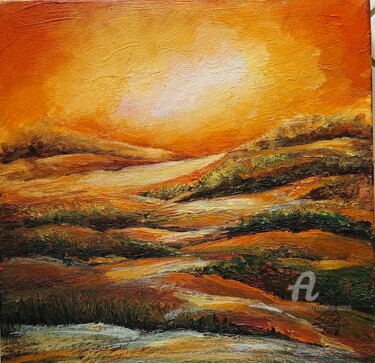 Painting titled "Morning" by Suddha Sama, Original Artwork, Acrylic Mounted on Wood Stretcher frame