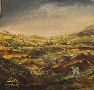 Painting titled "A Landscape view" by Suddha Sama, Original Artwork, Acrylic Mounted on Wood Stretcher frame