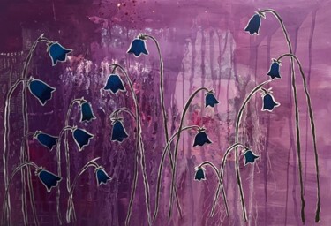 Картина под названием "«Lilac Nocturne»" - Аnna Маkurina, Подлинное произведение искусства, Акрил Установлен на Деревянная р…