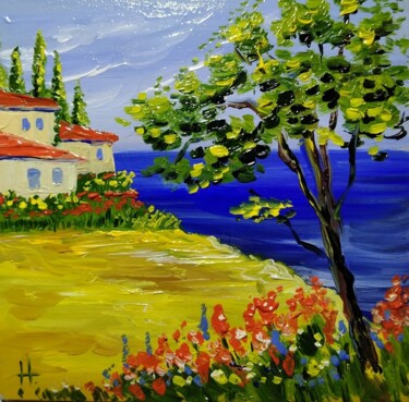 Seascape Miniature Oil Original Painting Картина под названием "Seascape Miniature…" - Yuliia Novikova, Подлинное произведение искусства, Масло