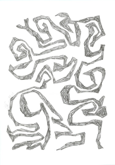 Dessin intitulée "Dessein? 2008-36 (3…" par Rémy Verneuil, Œuvre d'art originale, Crayon