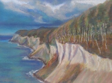 Malerei mit dem Titel "Ostseeküste I, Rügen" von Dinara Daniel, Original-Kunstwerk, Pastell Auf Holzplatte montiert