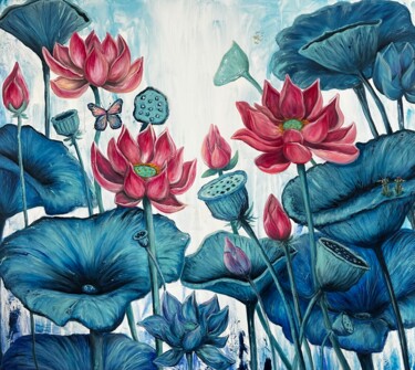 Painting titled "Lotuss" by Kristina Sergeeva, Original Artwork, Acrylic