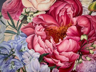 Peinture intitulée "Magic garden" par Anna Zhdanyuk, Œuvre d'art originale, Huile Monté sur Châssis en bois