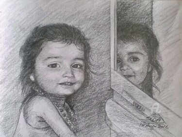 Drawing titled "Nanya" by Suddha Sama, Original Artwork, Pencil