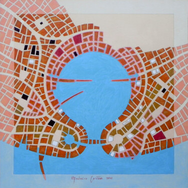 Painting titled "Cipher number 51" by Federico Cortese, Original Artwork, Oil