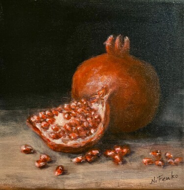 绘画 标题为“Pomegranate 2” 由Nataliya Fenko, 原创艺术品, 丙烯 安装在木质担架架上