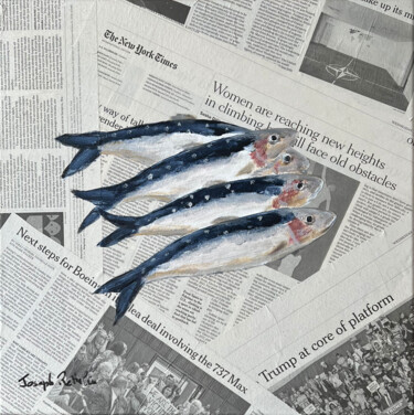 绘画 标题为“Sardines in usa” 由Joseph Rethlin, 原创艺术品, 丙烯 安装在木质担架架上