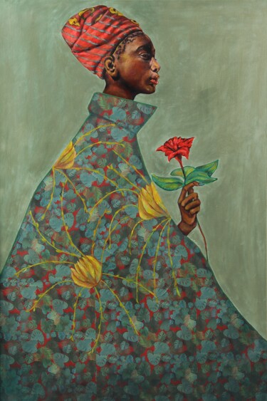 Malerei mit dem Titel "Wüstenrose" von Dinara Daniel, Original-Kunstwerk, Acryl Auf Keilrahmen aus Holz montiert