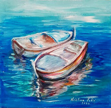 Malerei mit dem Titel "Boats #2" von Kristina Valić, Original-Kunstwerk, Acryl
