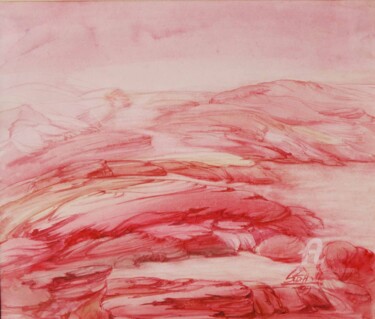 Painting titled "rose velley" by Suddha Sama, Original Artwork, Watercolor