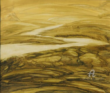 Painting titled "destination 1" by Suddha Sama, Original Artwork, Watercolor
