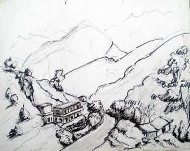 Drawing titled "ALAKNANDA FROM CIRC…" by Suddha Sama, Original Artwork, Gel pen