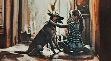 Digitale Kunst mit dem Titel "Monika und Rolfi" von Franz Grausenburger, Original-Kunstwerk, Digitale Malerei