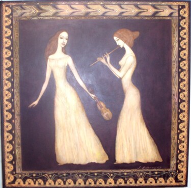 제목이 "Violin & Flute"인 미술작품 S B로, 원작, 기름