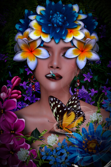 Digitale Kunst mit dem Titel "Porträt Women 02" von Chrys Zumstein, Original-Kunstwerk, Digitale Fotografie