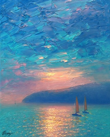 Seascape 40 Картина под названием "Seascape 40" - Dmitry Oleyn, Подлинное произведение искусства, Масло Установлен на Деревянная рама дл…
