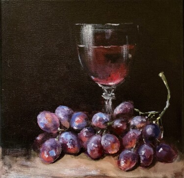 绘画 标题为“Grapes and Wine” 由Nataliya Fenko, 原创艺术品, 丙烯 安装在木质担架架上