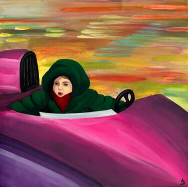 Painting titled "Manège d’hiver" by Anna D., Original Artwork, Acrylic