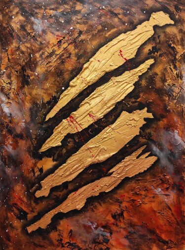 绘画 标题为“La blessure” 由Julien Abstrait, 原创艺术品, 丙烯 安装在木质担架架上