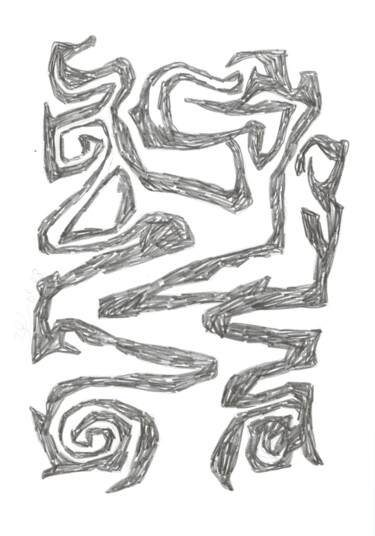 图画 标题为“Dessein? 2008-42 (4…” 由Rémy Verneuil, 原创艺术品, 铅笔
