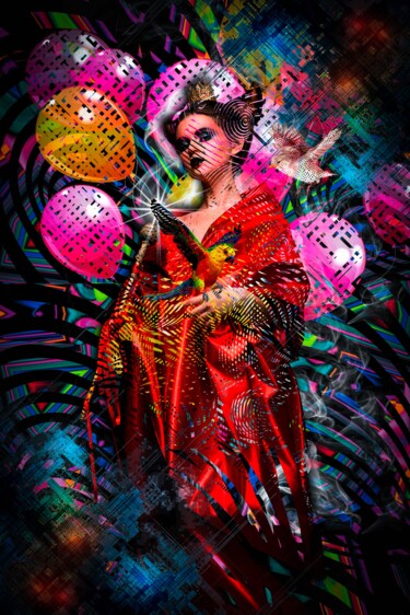 Digitale Kunst mit dem Titel "Porträt Women 24" von Chrys Zumstein, Original-Kunstwerk, Digitale Fotografie