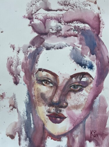 Eye contact 绘画 标题为“Eye contact” 由Katerina Anchugova, 原创艺术品, 水彩
