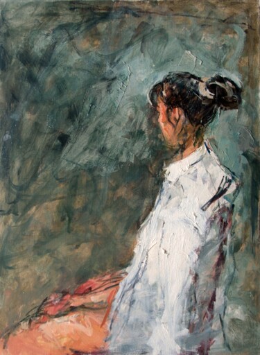 제목이 "Young woman with a…"인 미술작품 Terushige Matsumoto로, 원작, 기름