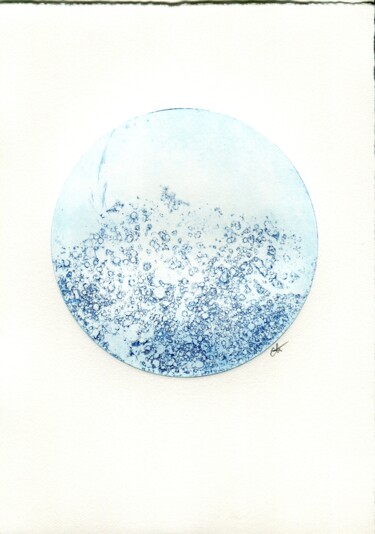 Gravures & estampes intitulée "Une autre vague" par Colline Henry, Œuvre d'art originale, Eau-forte