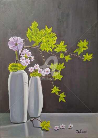 Painting titled "Lichtspiel mit Früh…" by Viktoria Köpnick, Original Artwork, Oil Mounted on Wood Stretcher frame