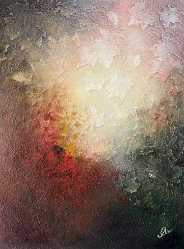 Autumn waltz, acrylic, texture, abstraction, green red yello Ζωγραφική με τίτλο "Autumn waltz, acryl…" από Olivia Maro, Αυθεντικά έργα τέχνης, Ακρυλικό Τοποθετήθηκε στο Ξύλινο φορείο σκ…