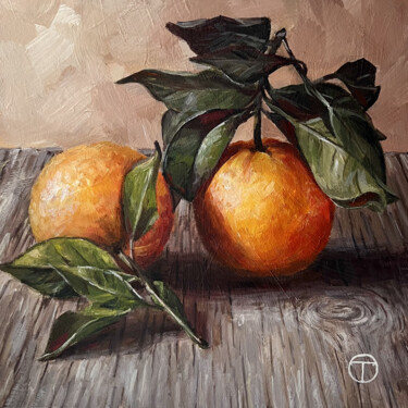 Oranges Peinture intitulée "Oranges" par Olia Tomkova, Œuvre d'art originale, Acrylique