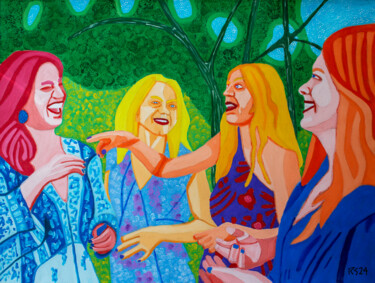 Peinture intitulée "Friends No. 1" par Randall Steinke, Œuvre d'art originale, Huile Monté sur Châssis en bois