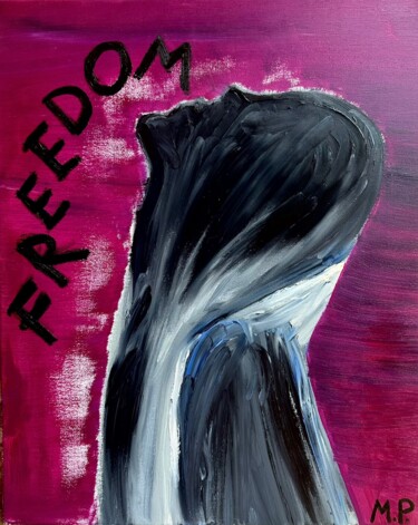 绘画 标题为“Freedom2” 由Marzia Pendini, 原创艺术品, 中性笔 安装在木质担架架上
