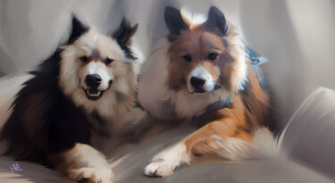 Digitale Kunst mit dem Titel "Freundschaft" von Franz Grausenburger, Original-Kunstwerk, Digitale Malerei