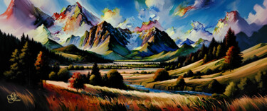 Digitale Kunst mit dem Titel "Blick in die Ferne" von Franz Grausenburger, Original-Kunstwerk, Digitale Malerei