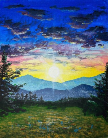 Whispers of Twilight, 2024 "Whispers of Twiligh…" başlıklı Tablo Elena Lechic tarafından, Orijinal sanat, Akrilik