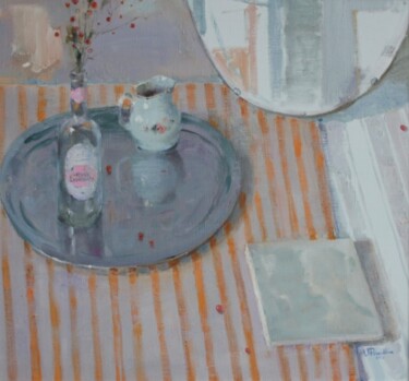 绘画 标题为“Still life with a s…” 由Valeria Privalikhina, 原创艺术品, 油 安装在木质担架架上