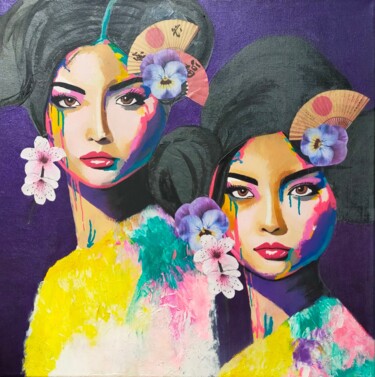Peinture intitulée "tweens" par Art&B, Œuvre d'art originale, Acrylique Monté sur Châssis en bois