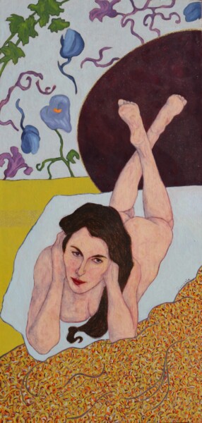绘画 标题为“Pensée 1” 由Nathalie Sorroche, 原创艺术品, 油