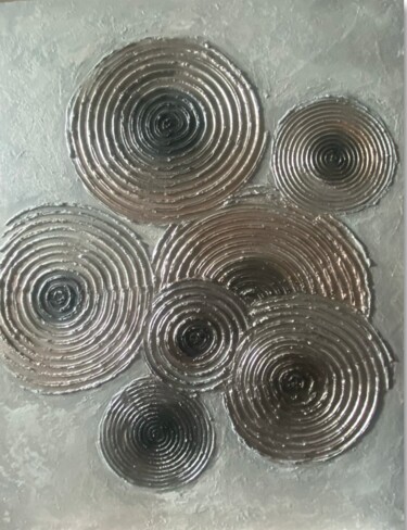 Painting titled "Mayan circles" by Larisa Manukova, Original Artwork, Acrylic Mounted on Other rigid panel
