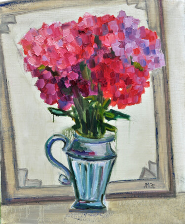 Purple phlox in a vase Pittura intitolato "Purple phlox in a v…" da Marina Zubkova, Opera d'arte originale, Olio Montato su Telaio per barella in l…
