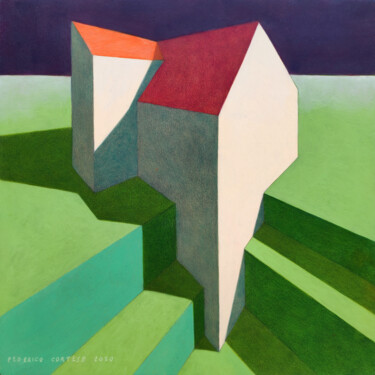 Painting titled "Little house 3" by Federico Cortese, Original Artwork, Oil