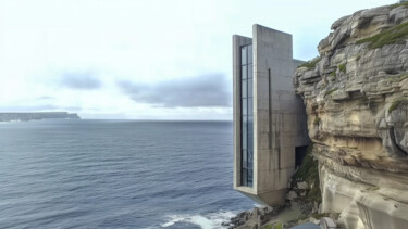 Arts numériques intitulée "B1-Cliffs" par D. Oms, Œuvre d'art originale, Image générée par l'IA