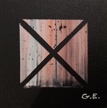 Painting titled "Abstraite 8" by Etienne Guérinaud, Original Artwork, Oil Mounted on Other rigid panel