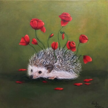 Painting titled "Les lucioles et la…" by Caroline Lochon, Original Artwork, Acrylic Mounted on Wood Stretcher frame