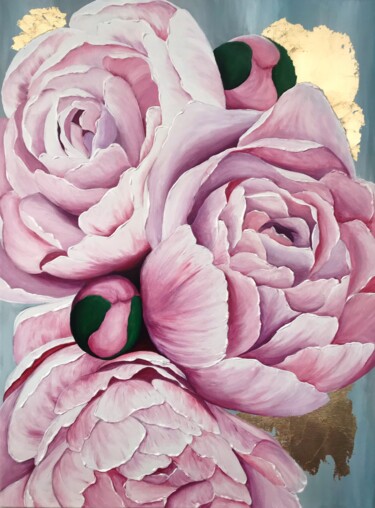 绘画 标题为“Pink silk” 由Anna Kazmina, 原创艺术品, 丙烯 安装在木质担架架上