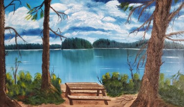 제목이 "Brown  tract  pond,…"인 미술작품 Mevlida Sofic로, 원작, 기름