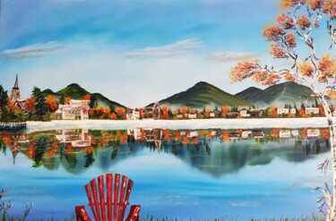 Painting titled "Lake Placid NY, Mir…" by Mevlida Sofic, Original Artwork, Oil