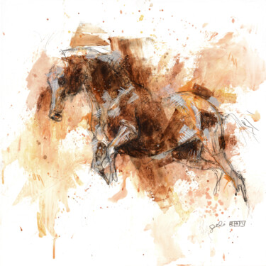 Peinture intitulée "Nu Equin 154t" par Benedicte Gele, Œuvre d'art originale, Acrylique Monté sur Châssis en bois